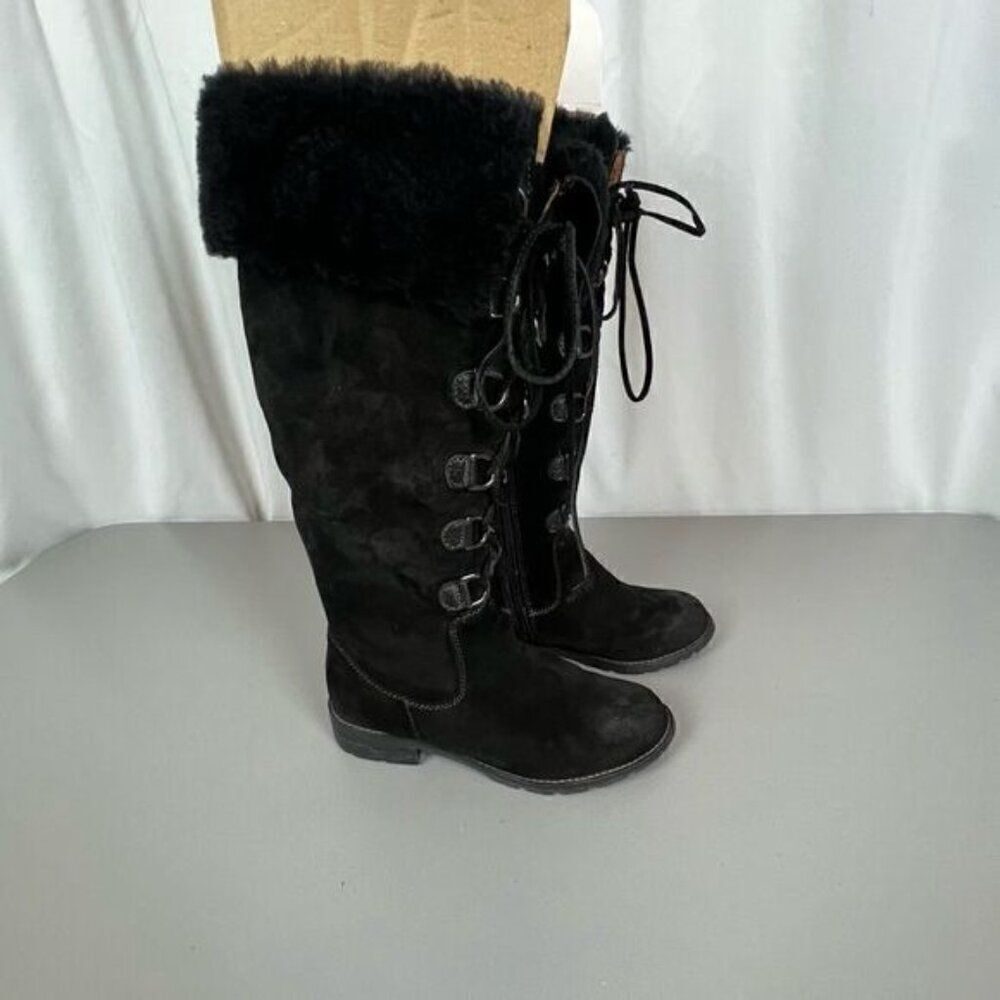 SOFFT WOMENS HIGH CALF SUEDE LACE UP BOOT BLACK SIZE 7M - Picture 13 of 13